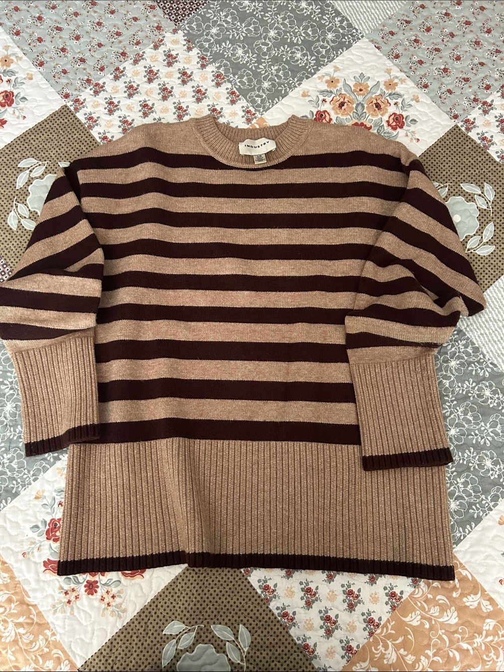 INDUSTRY Striped Crew Neck Sweater